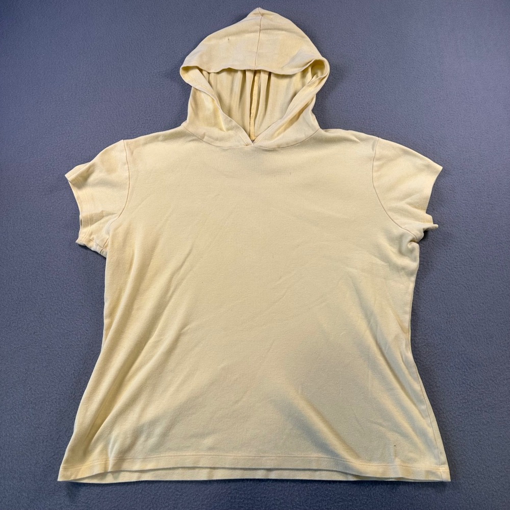 Sonoma Jean Company Womens XL Yellow Short Sleeve Hooded T-Shirt 100% Cotton USA